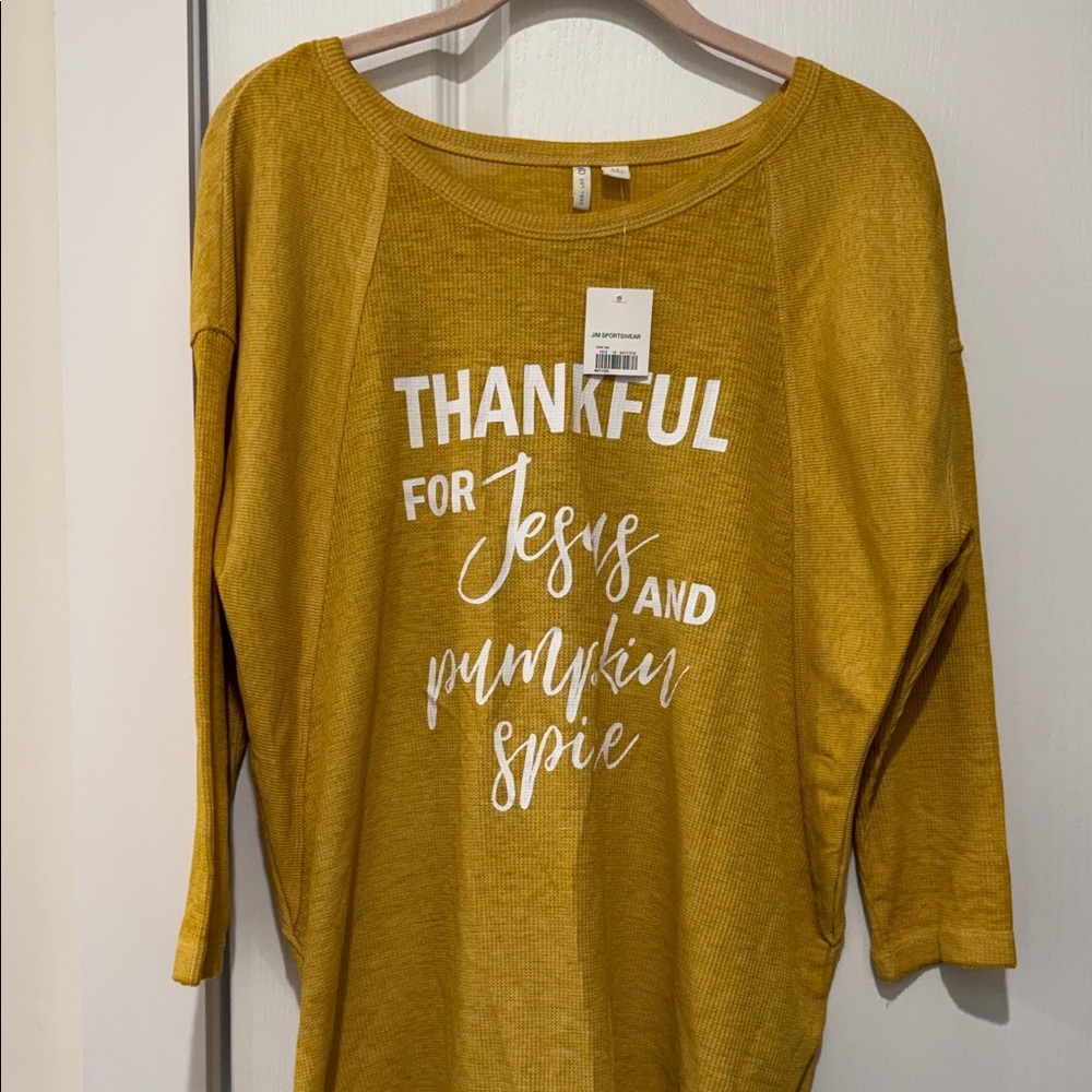 Yellow Thankful Graphic Sweater